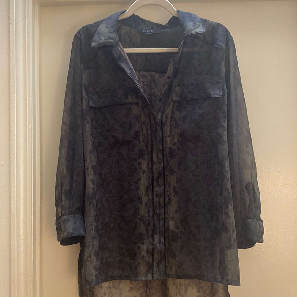 All Saints 3/4 sleeve top